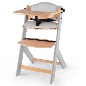   KINDERKRAFT Etetőszék Enock párnázással Grey wooden, Premium