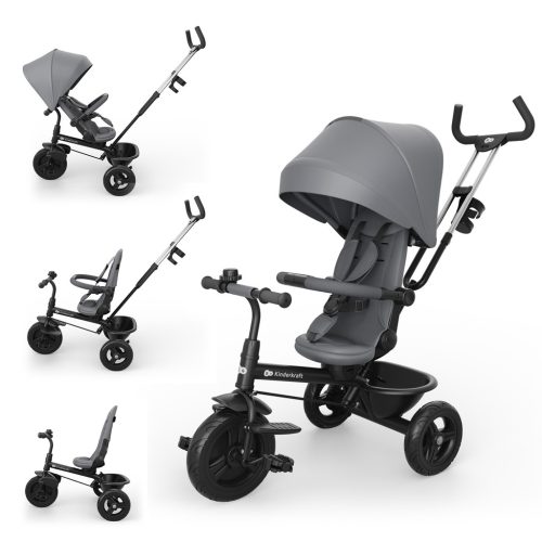 KINDERKRAFT Aston 2 Plus Szürke háromkerekű, 9 hónapos kortól