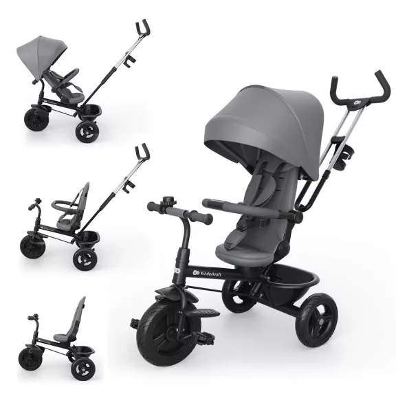 KINDERKRAFT Aston 2 Plus Szürke háromkerekű, 9 hónapos kortól KINDERKRAFT Aston 2 Plus Szürke háromkerekű, 9 hónapos kortól