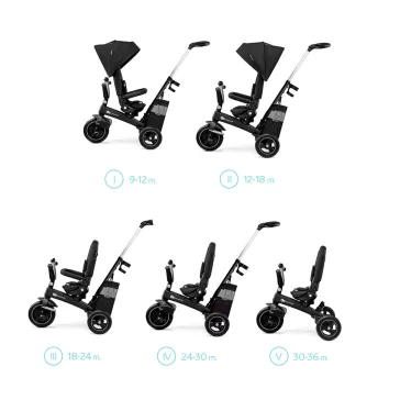 KINDERKRAFT SELECT Easytwist Black, Premium háromkerekű