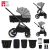 KINDERKRAFT Kočárek kombinovaný Nea 2 2v1 Lunar Black Bizuu