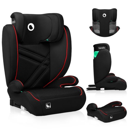 LIONELO Autósülés Hugo i-Size (100-150 cm) Sporty Fekete Piros