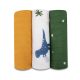 LIONELO Bambusz pelenkák Bamboo Set Dino, 3 db