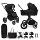 MUUVO  Kombinált babakocsi Quick SE 2 Chromium black szett 2in1