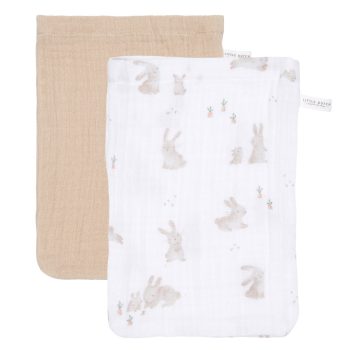   Little Dutch muszlin baba fürdőkesztyű szett (2 db) Baby Bunny/beige