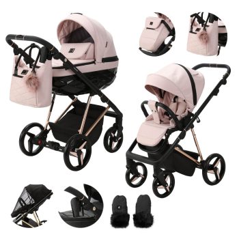   ADAMEX Kočík kombinovaný Quantum Special Edition Pink/Rosegold
