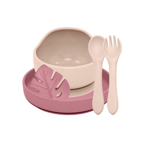 PETITE&MARS Szilikon étkészlet TAKE&MATCH 4 db Desert Sand - Dusty Rose 6hó+