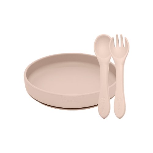 PETITE&MARS Szilikon 2 részes étkészlet TAKE&MATCH  tányér + evőeszközök Desert Sand 6hó+