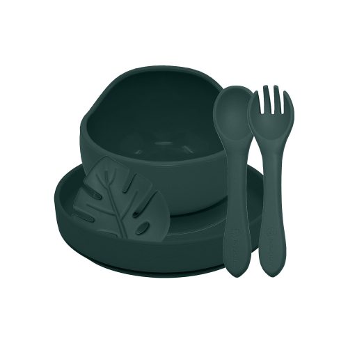 PETITE&MARS Szilikon étkészlet TAKE&MATCH 4 db Misty Green 6hó+