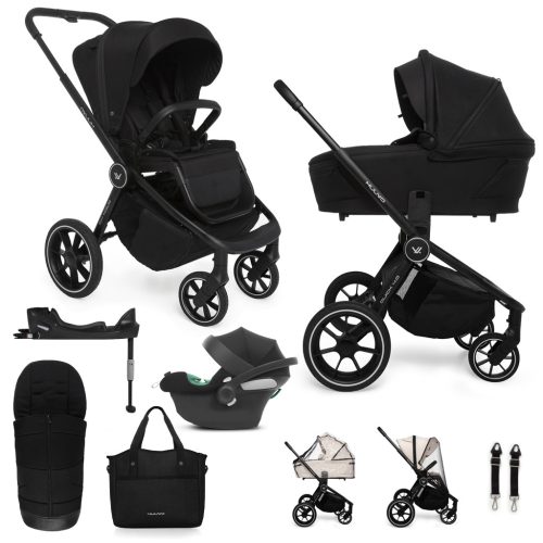 MUUVO KÉSZLET Babakocsi Quick 4.0 Classic black szett 2in1 + CYBEX Aton B2 i-Size + alap