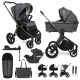 MUUVO KÉSZLET Babakocsi Quick SE 2 Diamond graphite szett 2in1 + CYBEX Aton B2 i-Size + alap