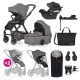 PETITE&MARS KÉSZLET Babakocsi 4v1 ICON Dove Grey XXL AIR + CYBEX Aton B2 i-Size