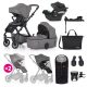 PETITE&MARS KÉSZLET Babakocsi 4v1 ICON Dove Grey XXL RWS + CYBEX Aton B2 i-Size