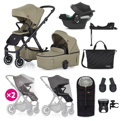 PETITE&MARS KÉSZLET Babakocsi 4v1 ICON Mossy Green XXL AIR + CYBEX Aton B2 i-Size