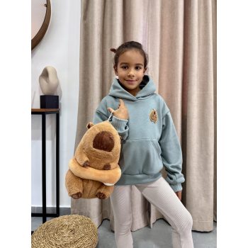 Capybara kapucnis gyerek melegítő pulcsi - Menta