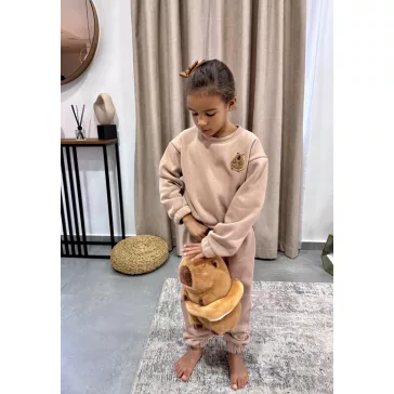 Capybara gyerek unisex melegítő szett - Bézs
