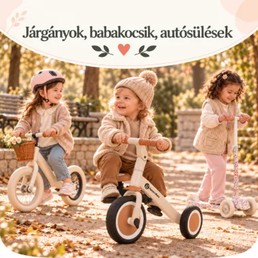 Járgányok, babakocsik, autósülések