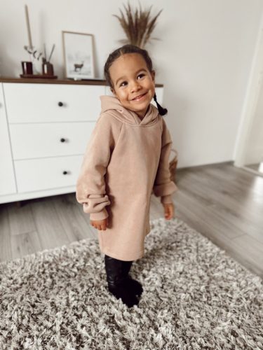 Bézs anya - gyerek pulcsiruha / Gyerek