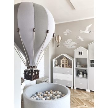 Hőlégballon dekor - szürke