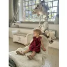 Bordó bársony masnis ünnepi anya - lánya ruha / Gyerek Bordó bársony masnis ünnepi anya - lánya ruha / Gyerek