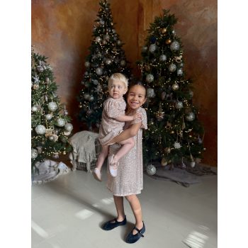 Arany flitteres ünnepi anya - lánya ruha / Gyerek