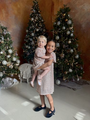 Arany flitteres ünnepi anya - lánya ruha / Gyerek