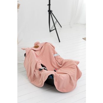 Vékony pamut kocsitakaró - púderrózsaszín