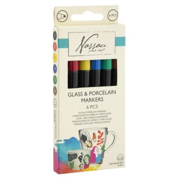   Nassau üveg és porcelán festő filctoll készlet, 6 darabos CraftArt