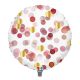 Kerek fólia lufi 45 cm-es, Rózsaszín konfettis