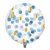 Kerek fólia lufi 45 cm-es, Kék konfettis