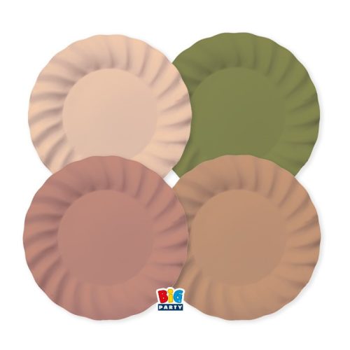 Bohém stílusú parti tányér vegyes színekben 8 db 25 cm-es