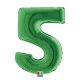 5-ös számos fólia lufi 102 cm, Zöld