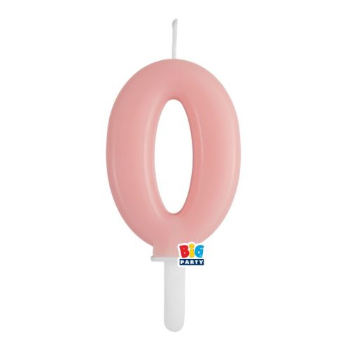0-ás számos gyertya babarózsaszín 7 cm-es