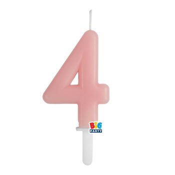 4-es számos gyertya babarózsaszín 7 cm-es