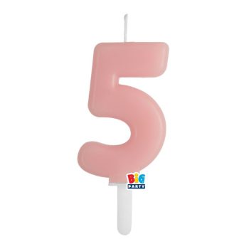 5-ös számos gyertya babarózsaszín 7 cm-es