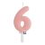 6-os számos gyertya babarózsaszín 7 cm-es