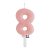 8-as számos gyertya babarózsaszín 7 cm-es