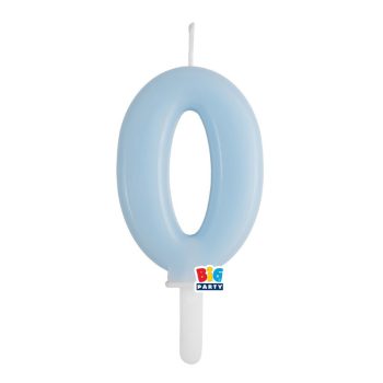 0-ás számos gyertya babakék 7 cm-es