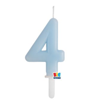 4-es számos gyertya babakék 7 cm-es