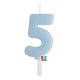 5-ös számos gyertya babakék 7 cm-es