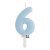 6-os számos gyertya babakék 7 cm-es