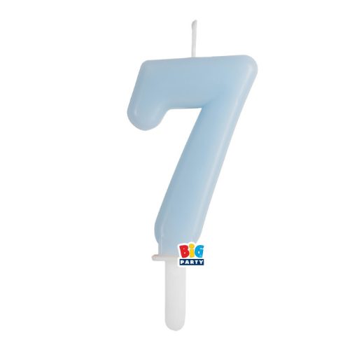 7-es számos gyertya babakék 7 cm-es