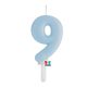 9-es számos gyertya babakék 7 cm-es
