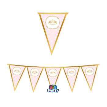 Princess feliratos hercegnős parti zászlófüzér 3m-es