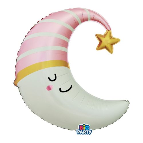 Forma fólia lufi 63x71 cm, Rózsaszín sapkás holdacska