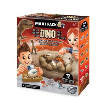   Mega dino felfedező készlet 12 db meglepetés tojással BUKI
