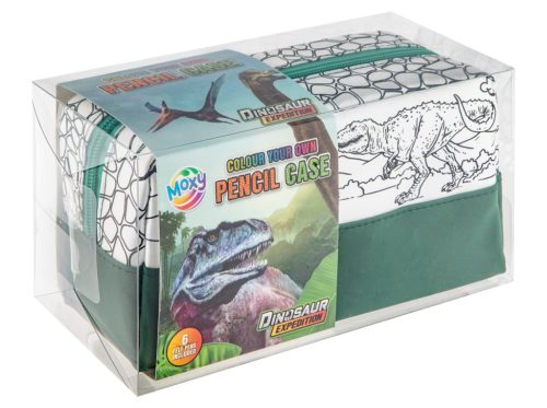 Moxy dinoszauruszos kiszínezhető tolltartó 6 db filctollal Grafix