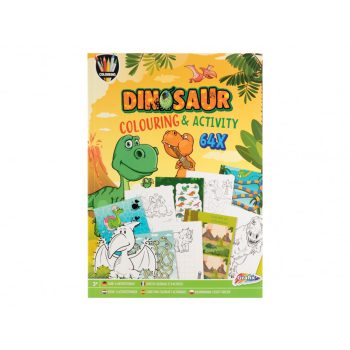   Moxy színező könyv fejlesztő feladatokkal 64 oldalas, Dinoszauruszok Grafix