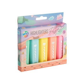   Moxy Pasztell színű kiemelő filctoll készlet 5 db-os Grafix