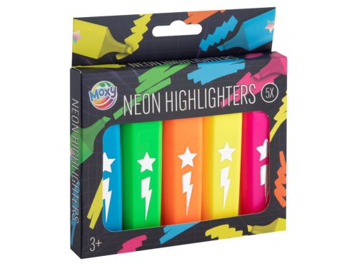 Moxy Neon színű kiemelő filctoll készlet 5 db-os Grafix